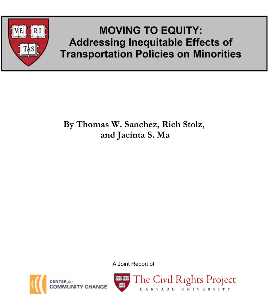 Moving to Equity: Addressing Inequitable Effects of Transportation Policies on Minorities