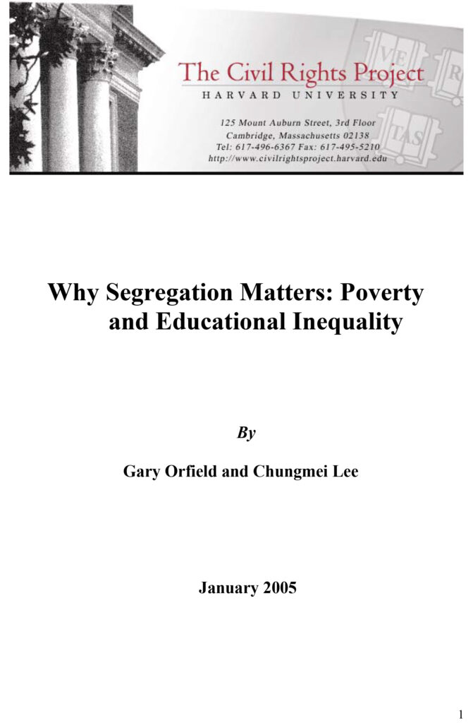 Why Segregation Matters: Poverty and Educational Inequality