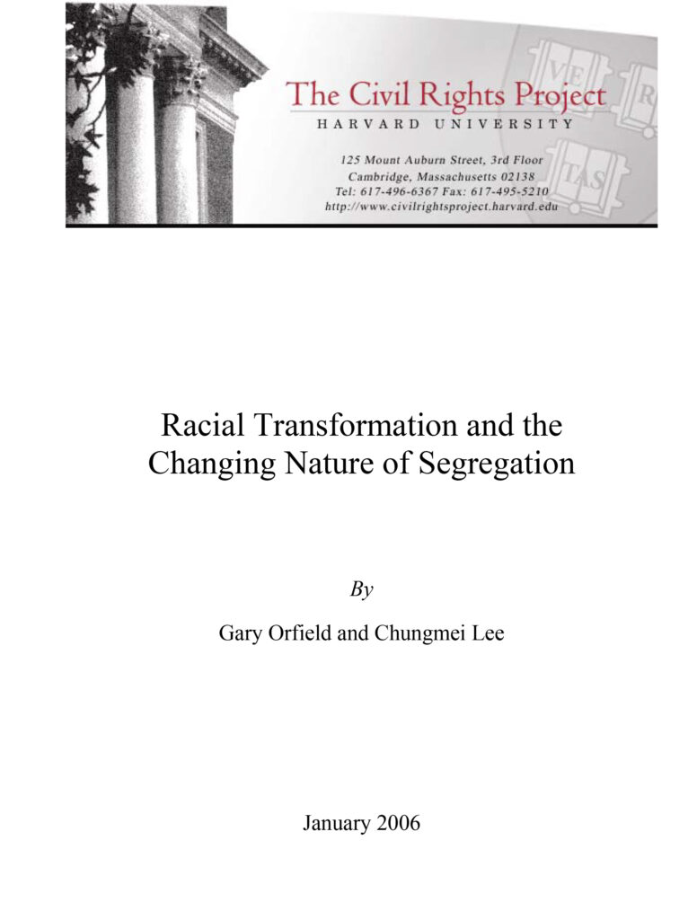 Racial Transformation and the Changing Nature of Segregation