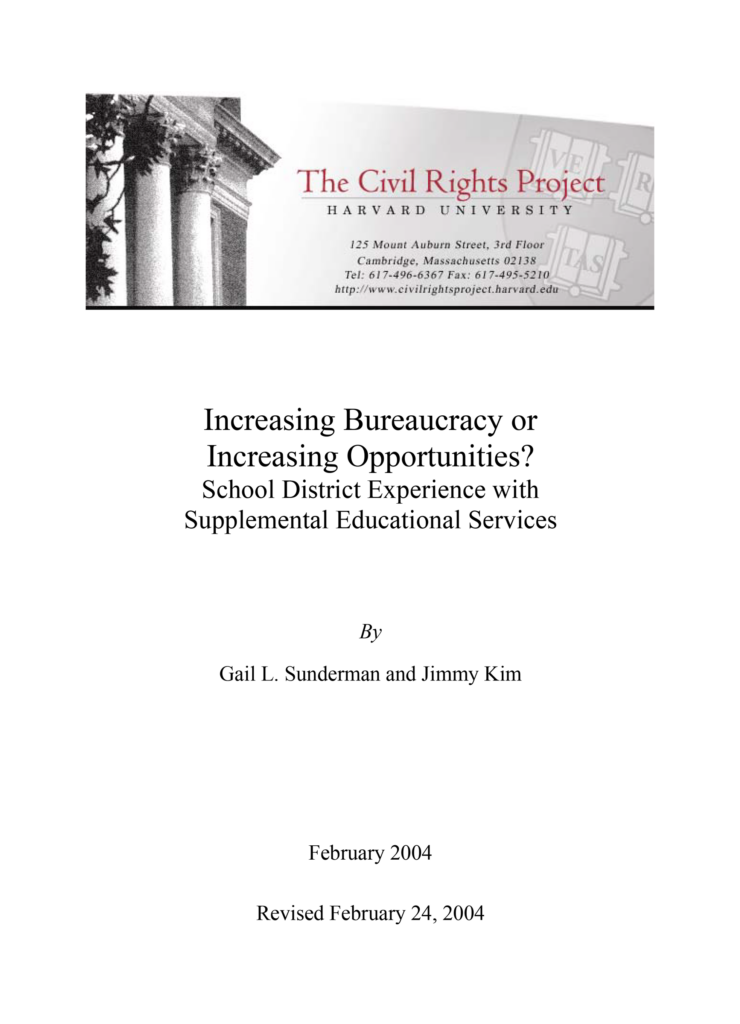Increasing Bureaucracy or Increasing Opportunities? School District Experience with Supplemental Educational Service