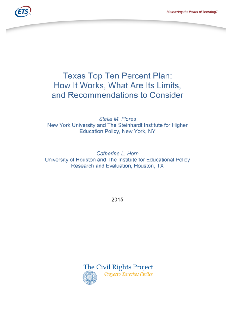 Texas Top Ten Percent Plan: How It Works, What Are Its Limits, and Recommendations to Consider