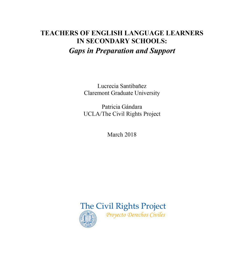 Teachers of English Language Learners in Secondary Schools: Gaps in Preparation and Support
