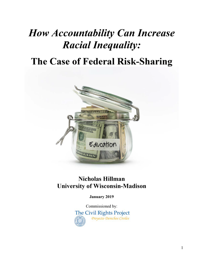 How accountability can increase racial inequality: The case of federal risk-sharing