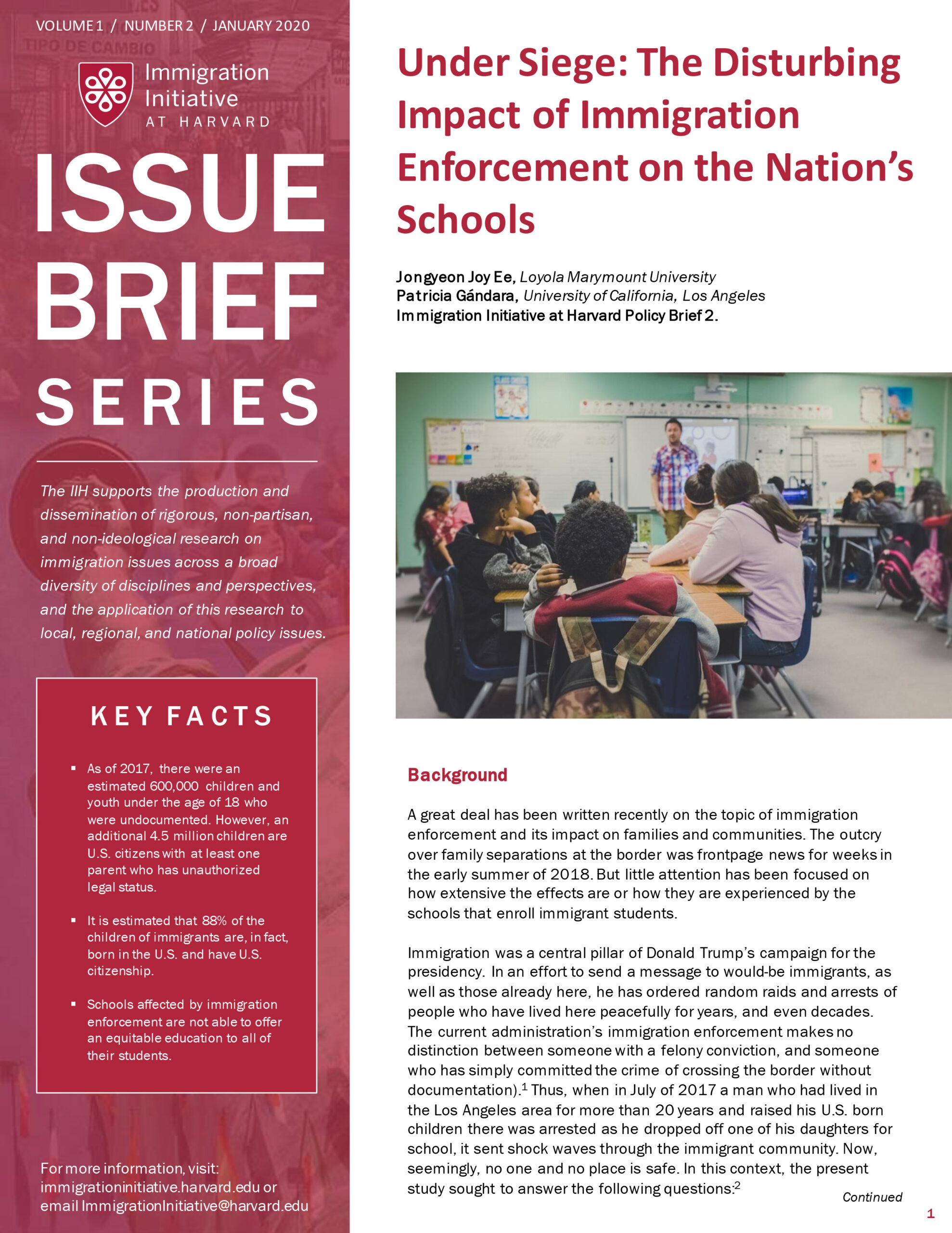 Under Siege: The Disturbing Impact of Immigration Enforcement on the Nation’s Schools
