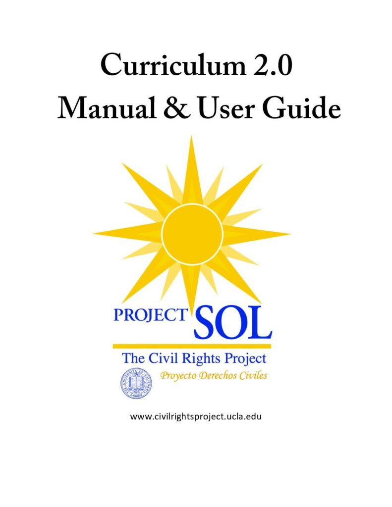 Curriculum 2.0 (Research) Manual and User Guide